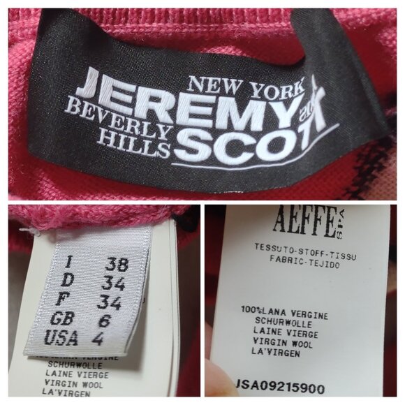 Jeremy Scott Ren and Stimpy extremely rare runway model pink knit 2 pc set 4/6US - Picture 11 of 15